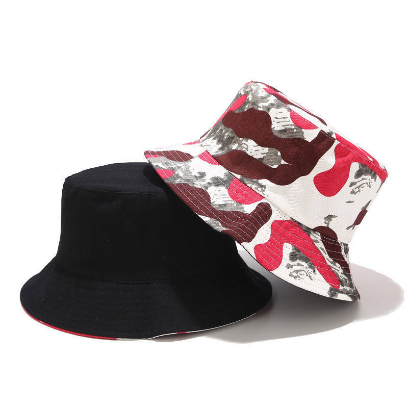 Wholesale  best selling camouflage double-sided basin hat spring and summer travel sun protection sun hat men's and women's fisherman hat